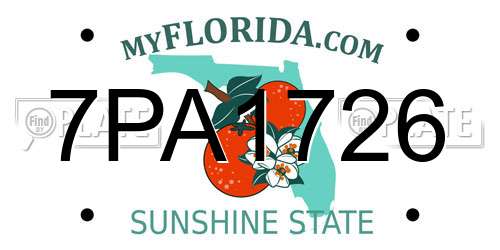 7PA1726 Florida License Plate