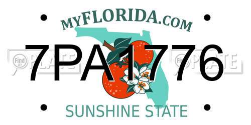 7PA1776 Florida License Plate