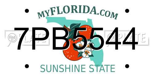 7PB5544 Florida License Plate