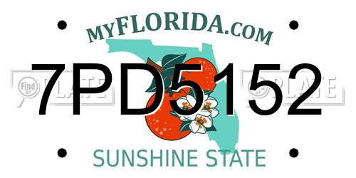 7PD5152 Florida License Plate