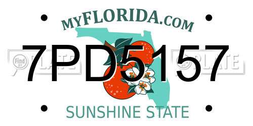 7PD5157 Florida License Plate