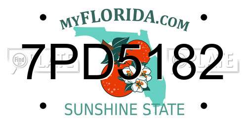 7PD5182 Florida License Plate