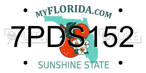 7PDS152 Florida License Plate