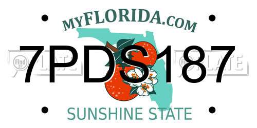 7PDS187 Florida License Plate