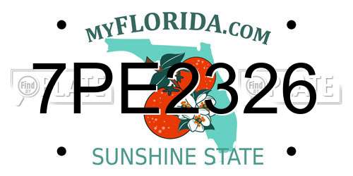 7PE2326 Florida License Plate