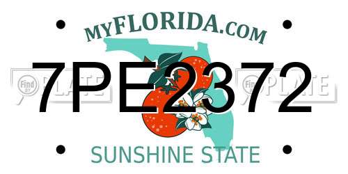 7PE2372 Florida License Plate