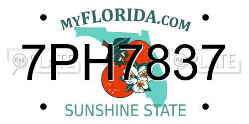 7PH7837 Florida License Plate