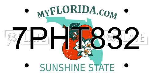 7PHT832 Florida License Plate