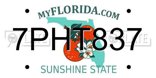 7PHT837 Florida License Plate