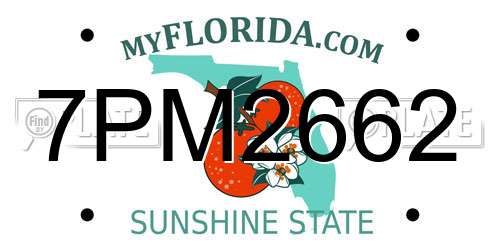 7PM2662 Florida License Plate