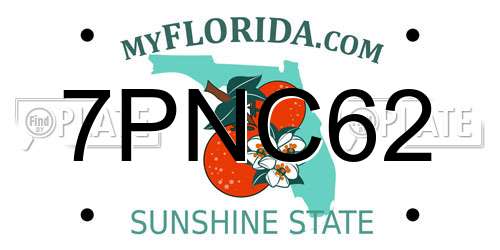 7PNC62 Florida License Plate