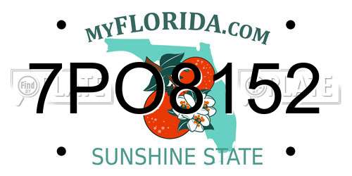 7PO8152 Florida License Plate