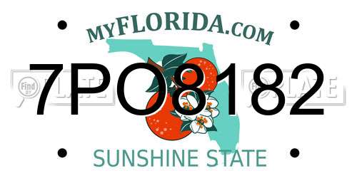7PO8182 Florida License Plate