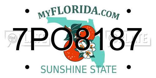 7PO8187 Florida License Plate