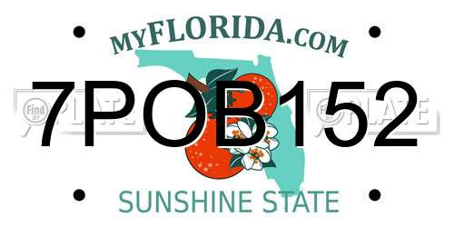 7POB152 Florida License Plate