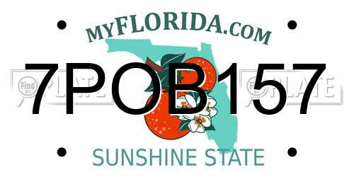 7POB157 Florida License Plate
