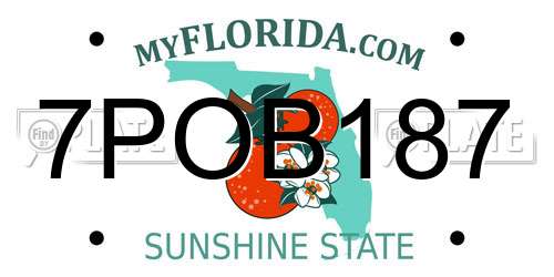 7POB187 Florida License Plate