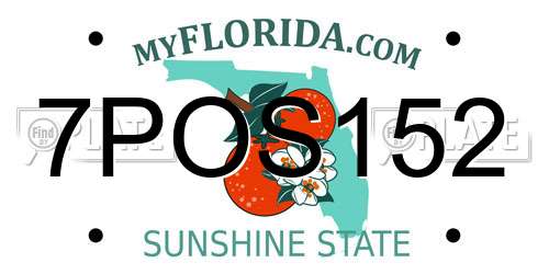 7POS152 Florida License Plate