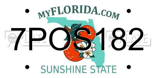 7POS182 Florida License Plate