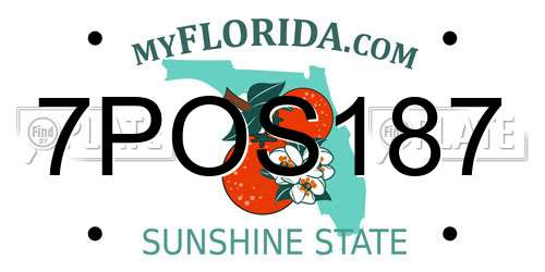 7POS187 Florida License Plate