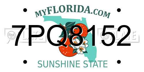 7PQ8152 Florida License Plate