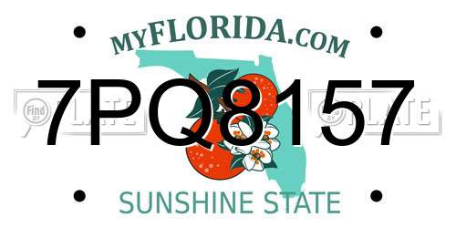 7PQ8157 Florida License Plate