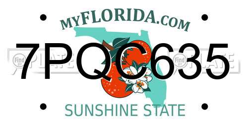 7PQC635 Florida License Plate
