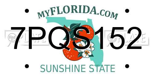 7PQS152 Florida License Plate