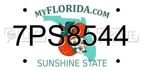7PS8544 Florida License Plate