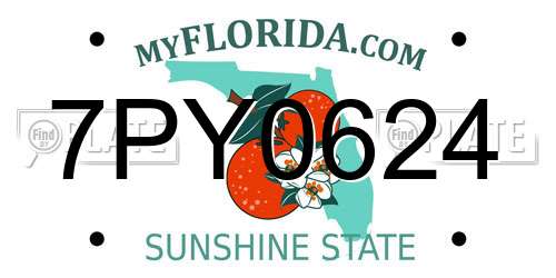 7PY0624 Florida License Plate