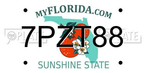 7PZT88 Florida License Plate