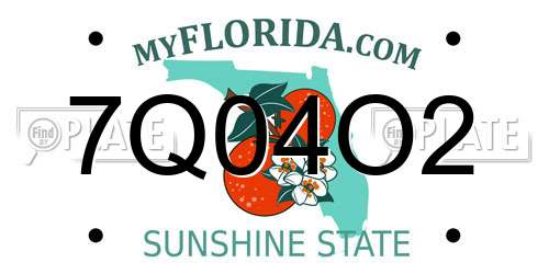 7Q04O2 Florida License Plate