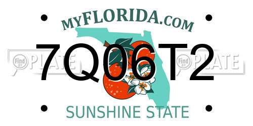 7Q06T2 Florida License Plate