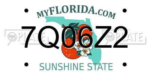 7Q06Z2 Florida License Plate
