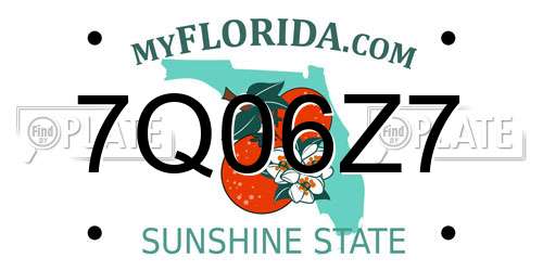 7Q06Z7 Florida License Plate