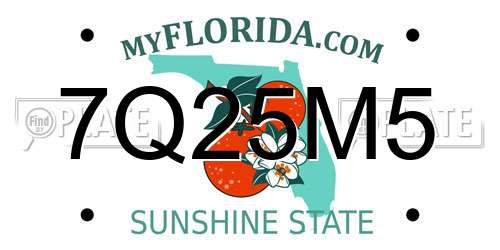 7Q25M5 Florida License Plate