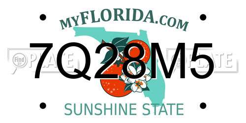 7Q28M5 Florida License Plate