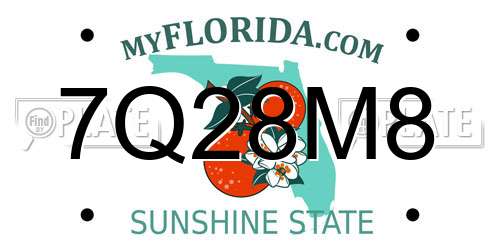7Q28M8 Florida License Plate