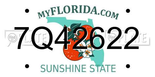 7Q42622 Florida License Plate