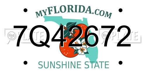 7Q42672 Florida License Plate
