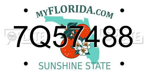 7Q57488 Florida License Plate