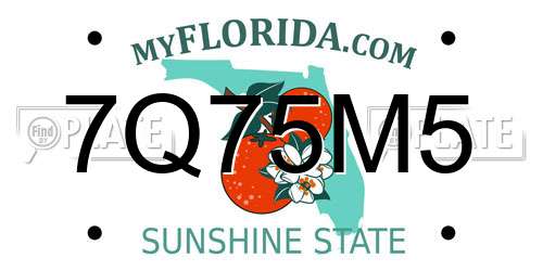7Q75M5 Florida License Plate