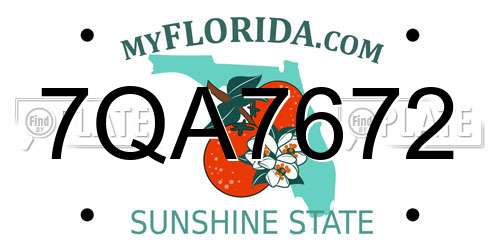 7QA7672 Florida License Plate