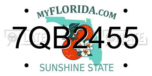 7QB2455 Florida License Plate