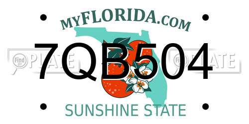 7QB504 Florida License Plate