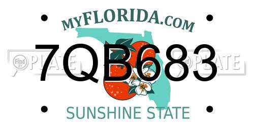 7QB683 Florida License Plate