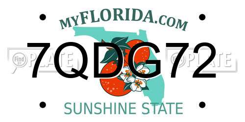 7QDG72 Florida License Plate