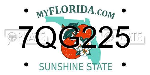 7QG225 Florida License Plate