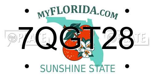 7QGT28 Florida License Plate