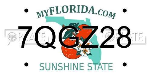7QGZ28 Florida License Plate